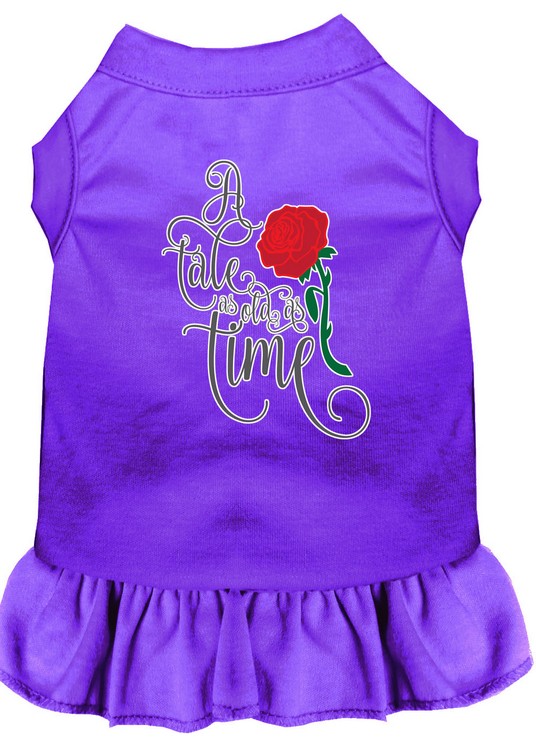 Timeless Tale Screen Print Dog Dress Purple XS